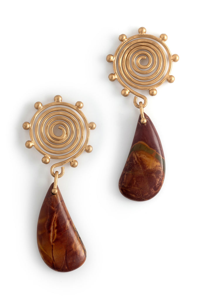 Starburst Brown Drop Earrings - Nakamol