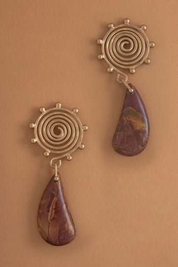 Starburst Brown Drop Earrings - Nakamol