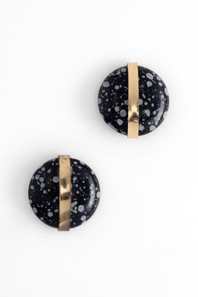 Black Agate Stone Earrings - Nakamol