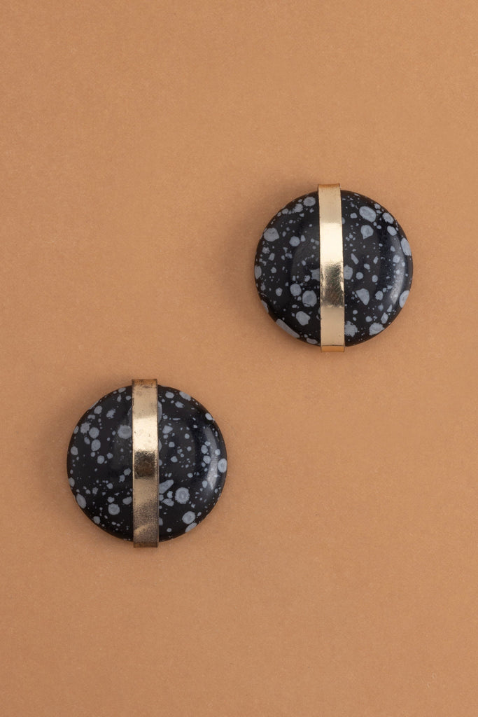 Black Agate Stone Earrings - Nakamol