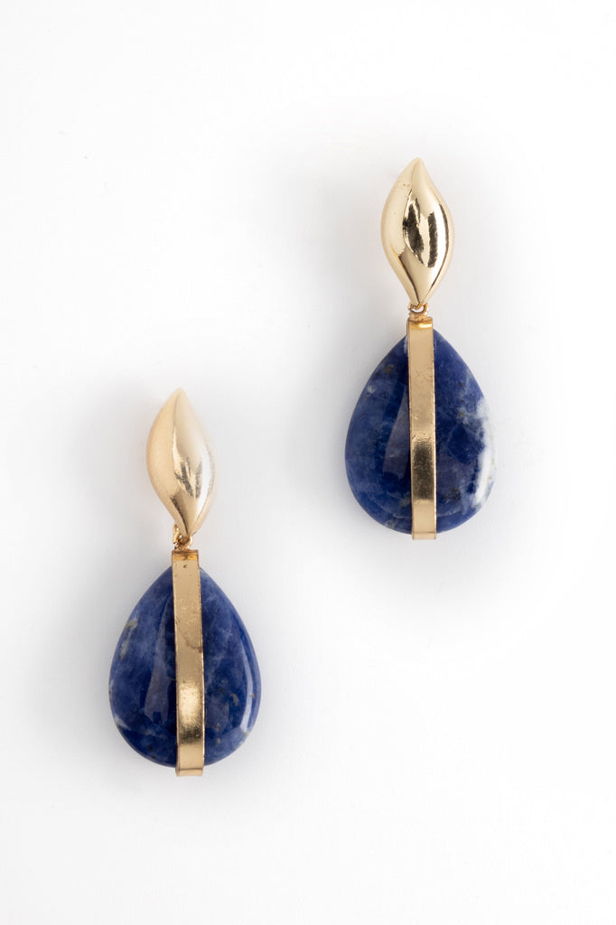 Sodalite Oval Stone Earrings - Nakamol