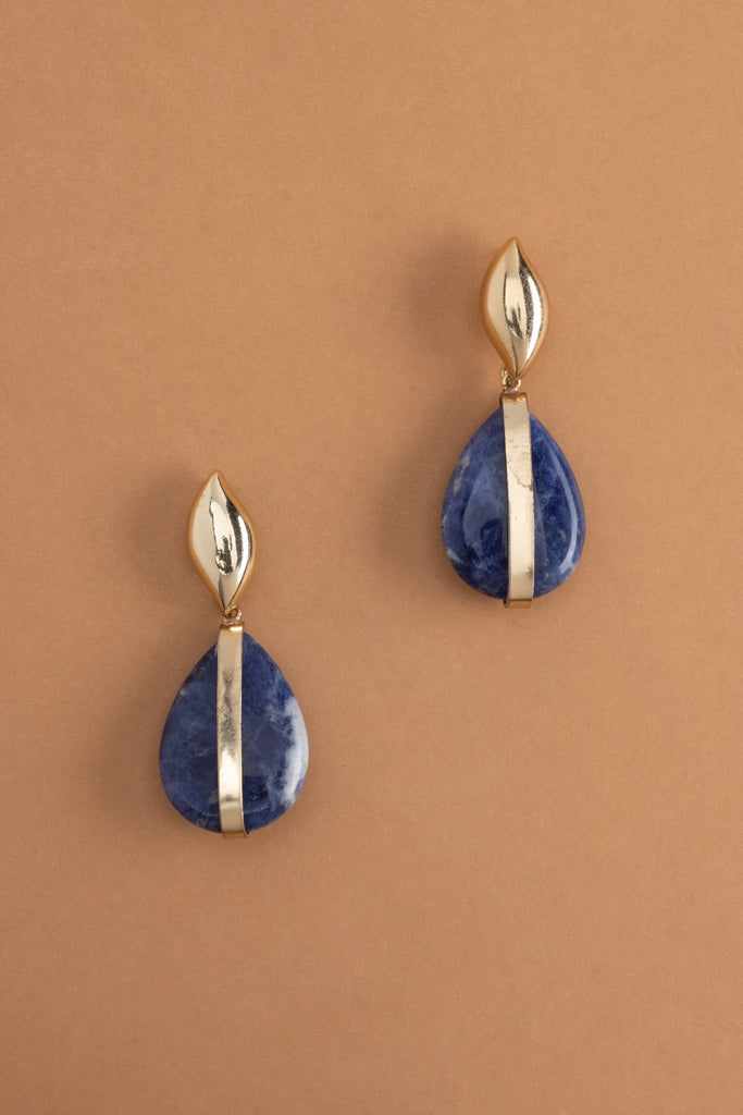 Sodalite Oval Stone Earrings - Nakamol
