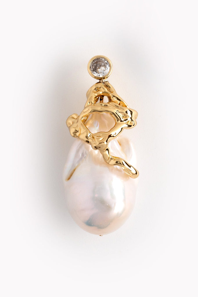 Geometric Pearl Stud Earrings - Nakamol