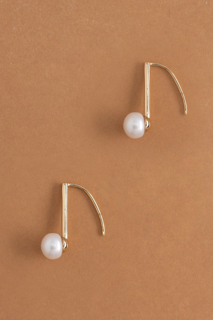 Classic Pearl Bar Hook Earrings - Nakamol