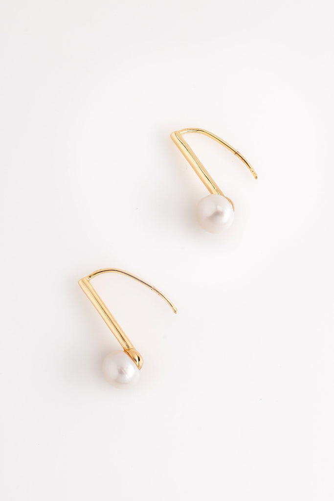 Classic Pearl Bar Hook Earrings - Nakamol