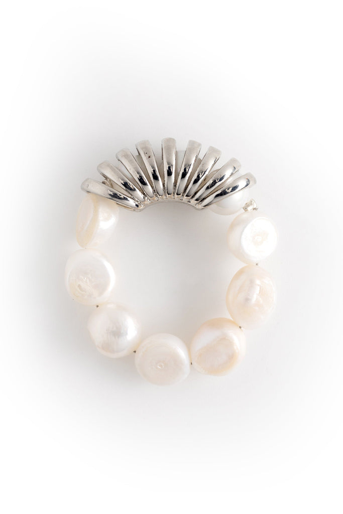 White Pearl Sphere Earrings - Nakamol