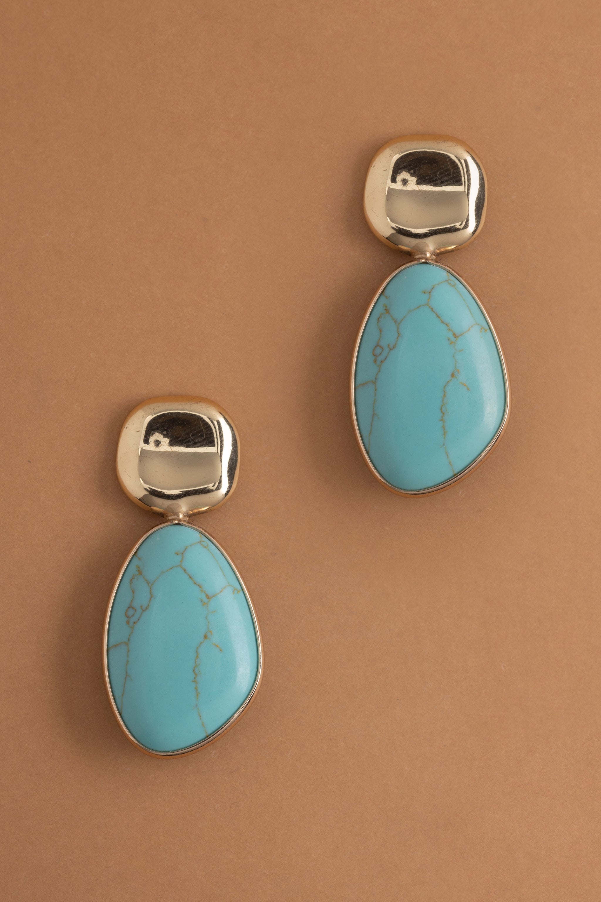 Turquoise Gold Drop Earrings – Nakamol