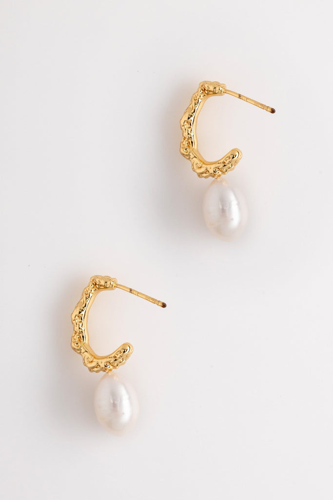 Half Moon Pearl Earrings - Nakamol