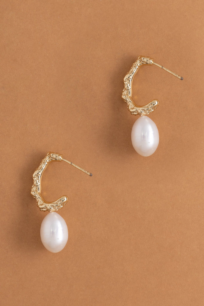 Half Moon Pearl Earrings - Nakamol