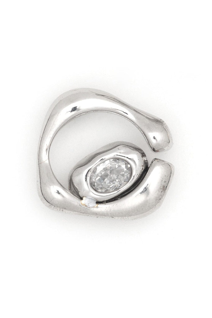 Rhodium Bezel Small Earrings - Nakamol