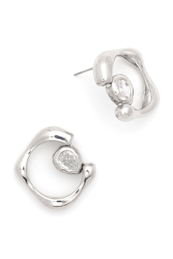 Pixie Crystal Rhodium Earrings - Nakamol
