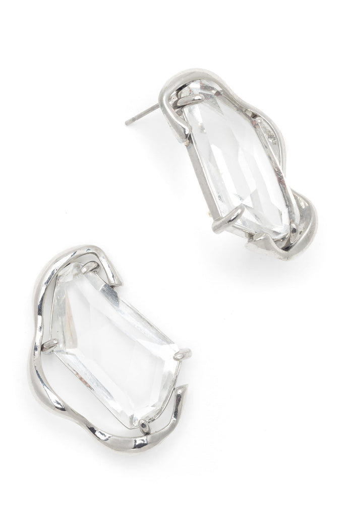 Chunky Clear Crystal Earrings - Nakamol