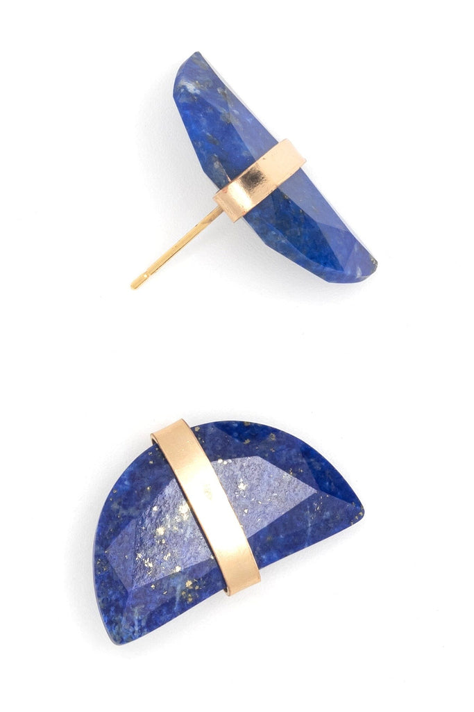 Lapis Half Moon Earrings - Nakamol