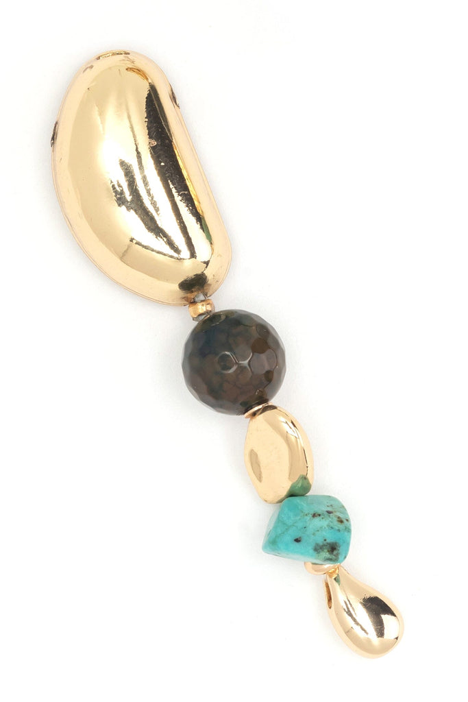 Gold Bean Mix Stone Earrings - Nakamol