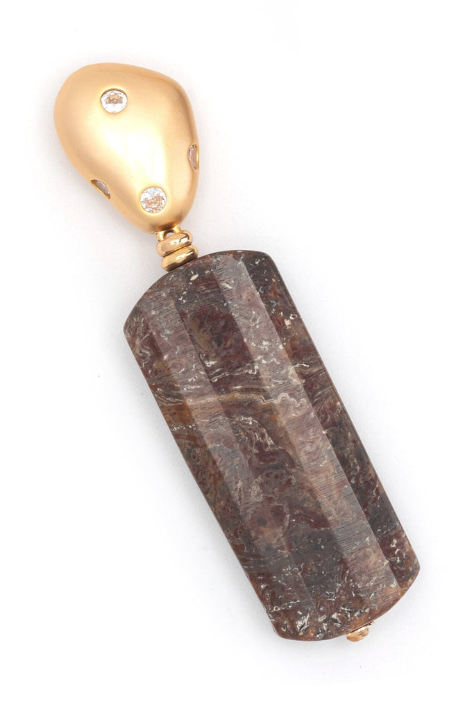 Dark Brown Bar Drop Earrings - Nakamol