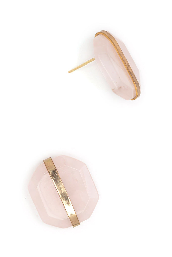 Chunky Rose Quartz Earrings - Nakamol