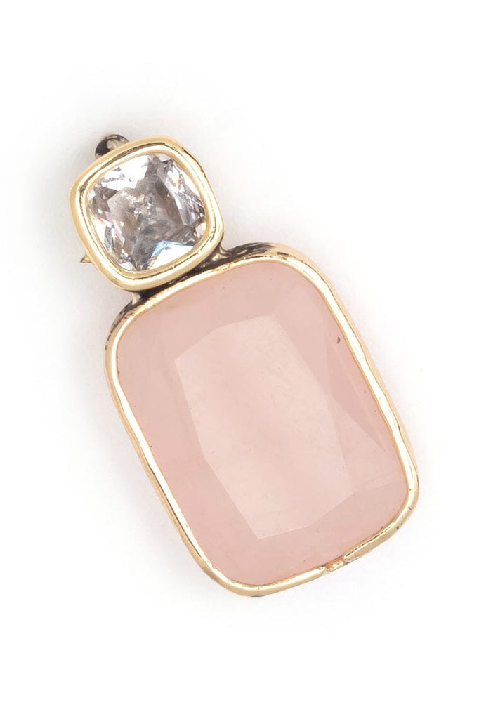 Baguette Rose Quartz Earrings - Nakamol