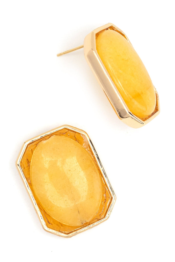 Yellow Gold Chunky Stud Earrings - Nakamol