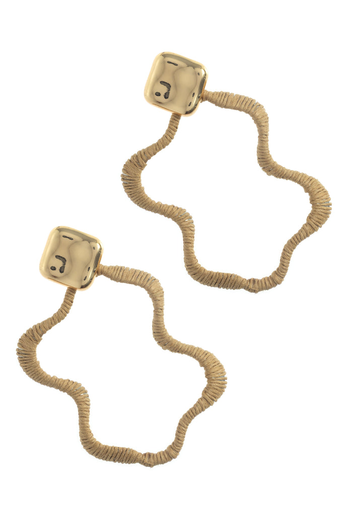 TAN GOLD SWIRL EARRINGS - Nakamol