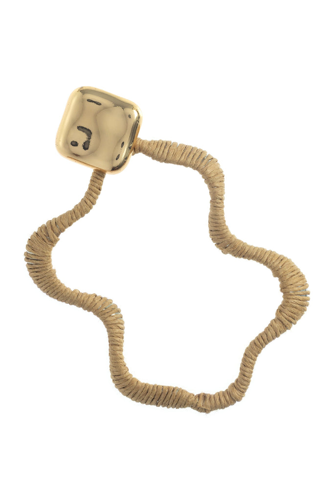 TAN GOLD SWIRL EARRINGS - Nakamol