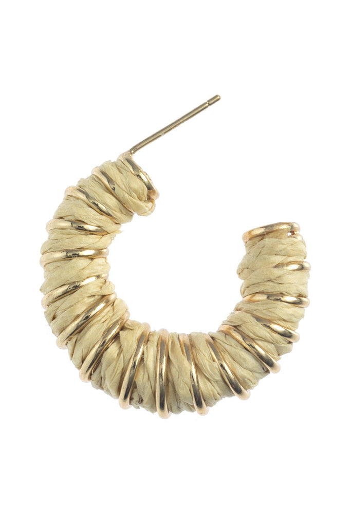 CREAM WRAPPED HOOP EARRINGS - Nakamol