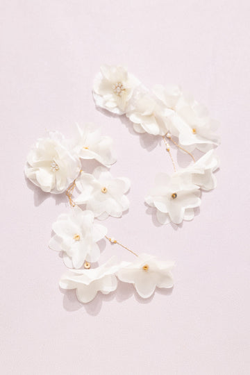 White Floral Innocence Earrings - Nakamol