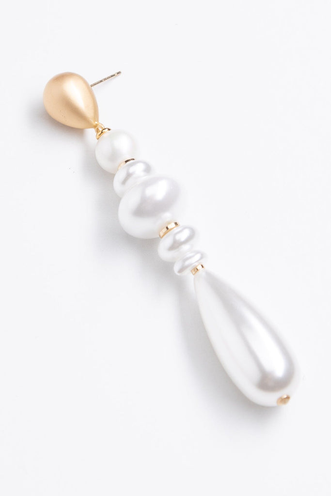 Pearly White Drop Earrings - Nakamol