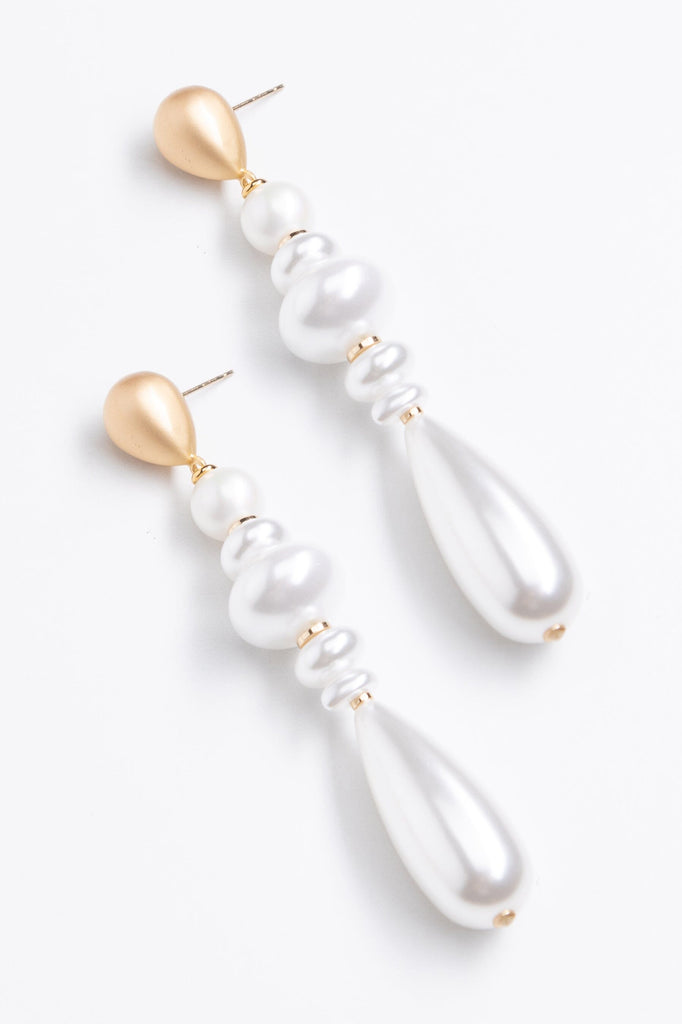 Pearly White Drop Earrings - Nakamol
