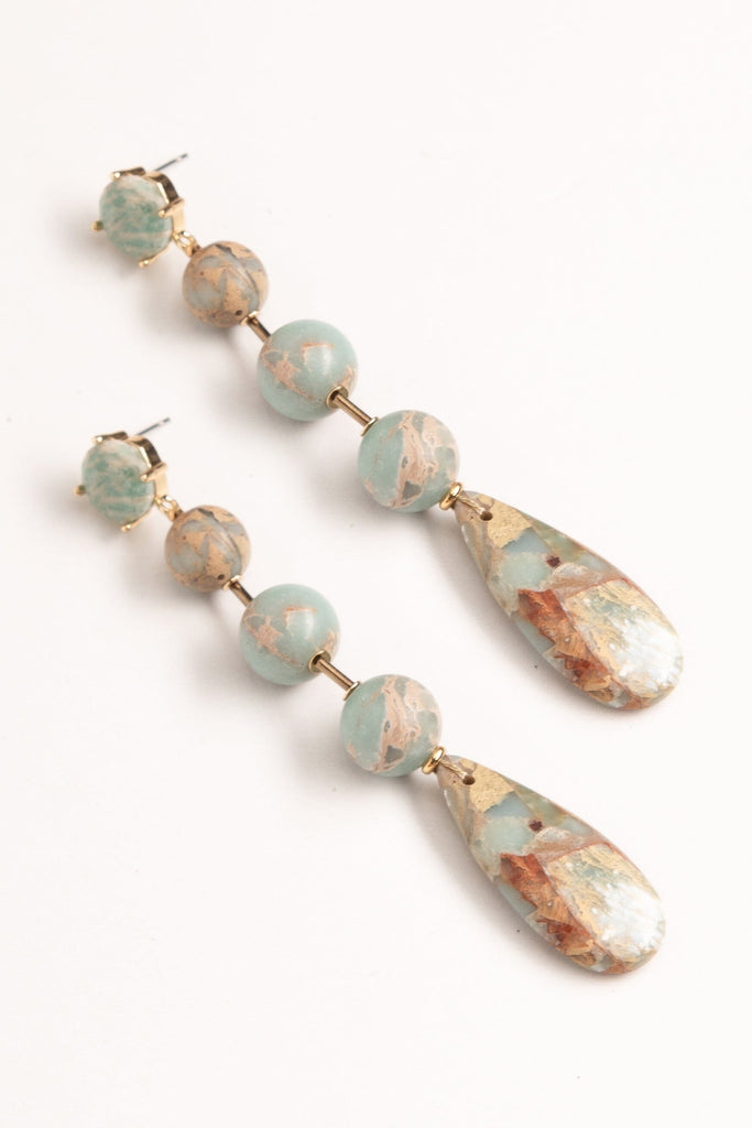 Single Strand Amazonite Drop Earrings - Nakamol
