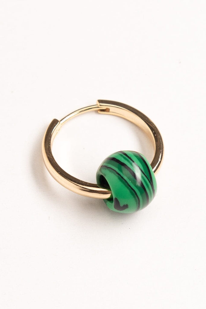 Cadmium Green Round Head Hoop Earrings - Nakamol