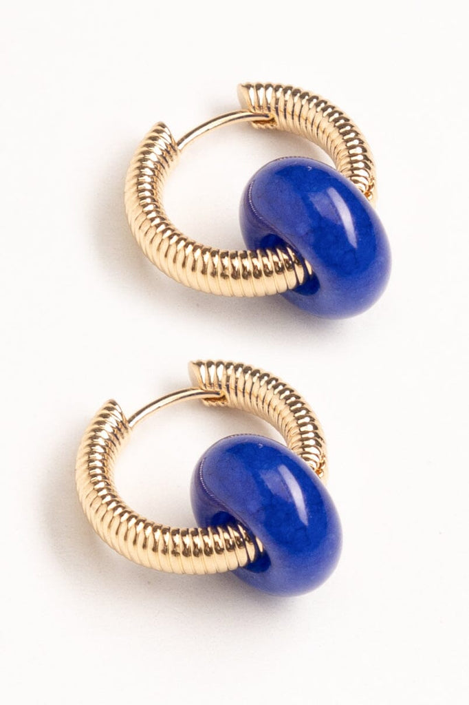 Chunky Blue Bead Earrings - Nakamol