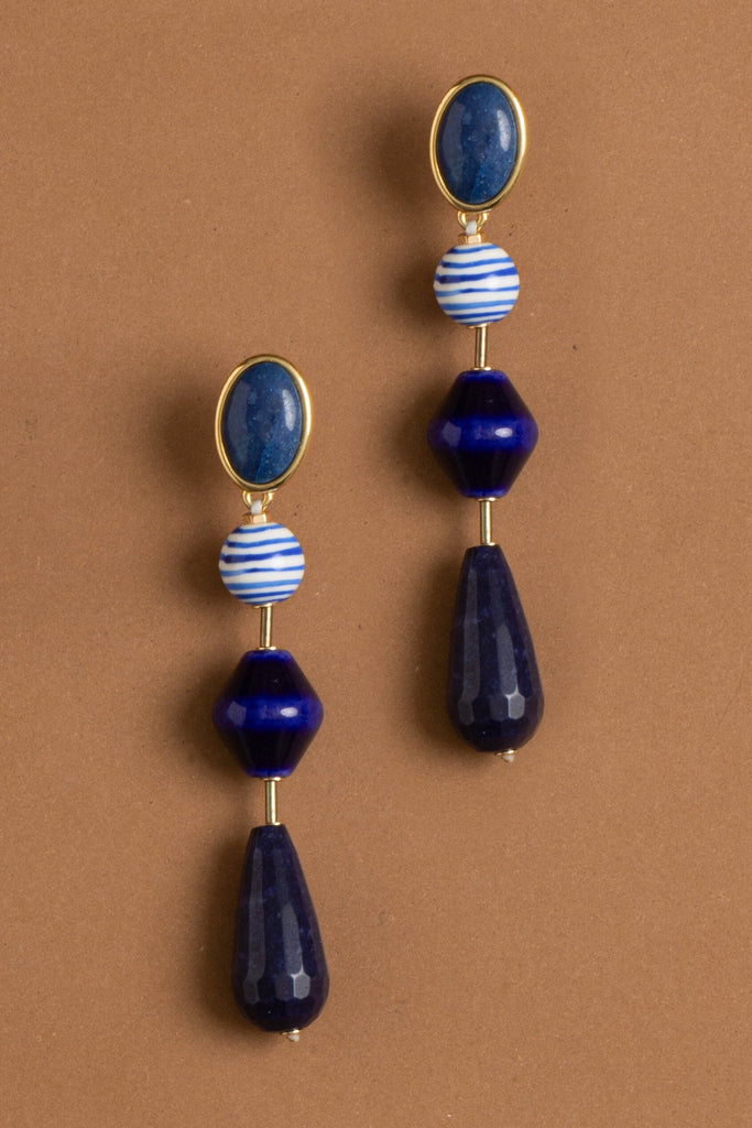 Lapis Noir Gemstone Earrings - Nakamol