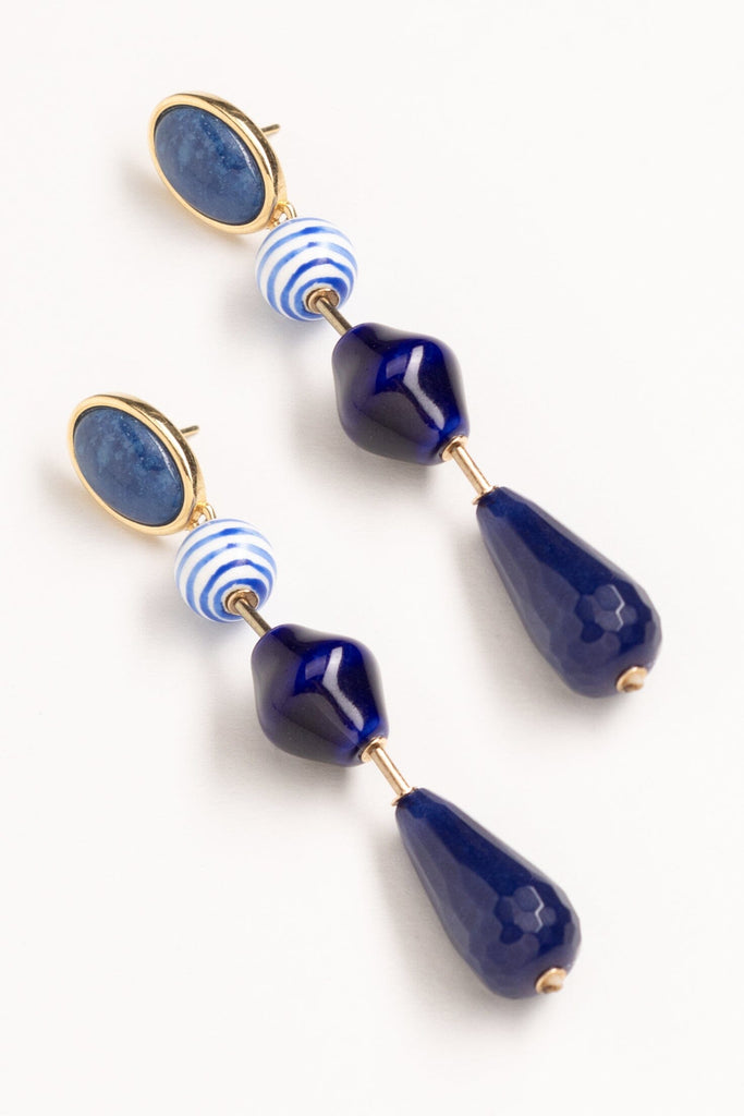 Lapis Noir Gemstone Earrings - Nakamol