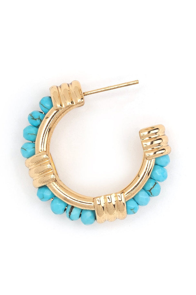 Turquoise C Hoop Earrings - Nakamol