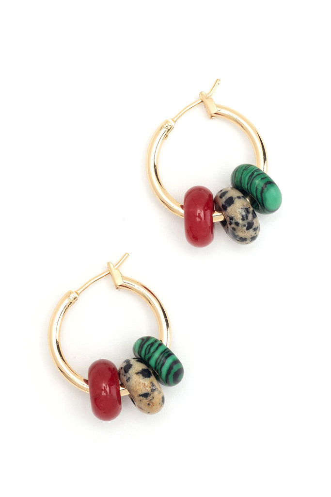 Festive Stone Huggie Earrings - Nakamol