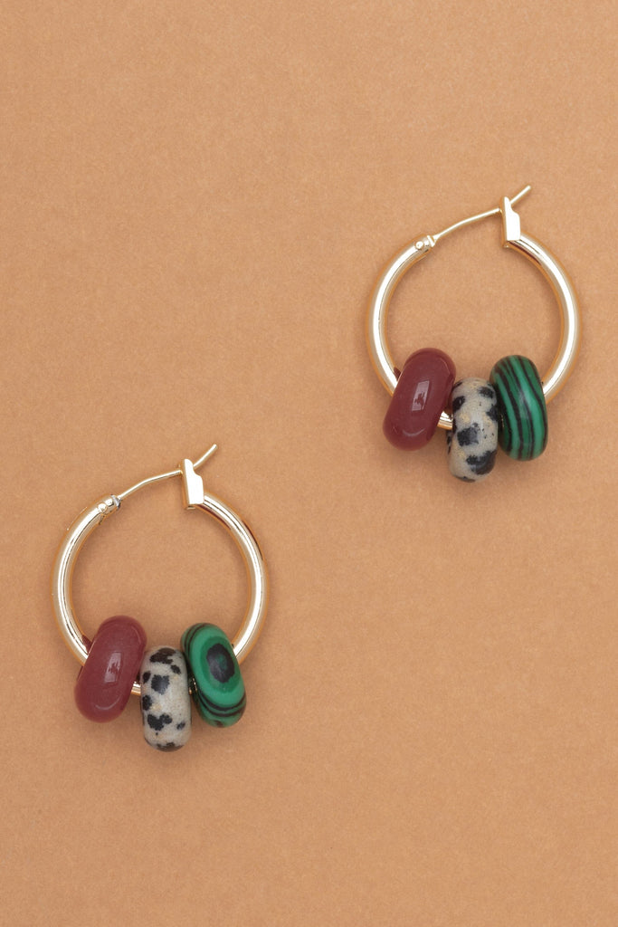 Festive Stone Huggie Earrings - Nakamol