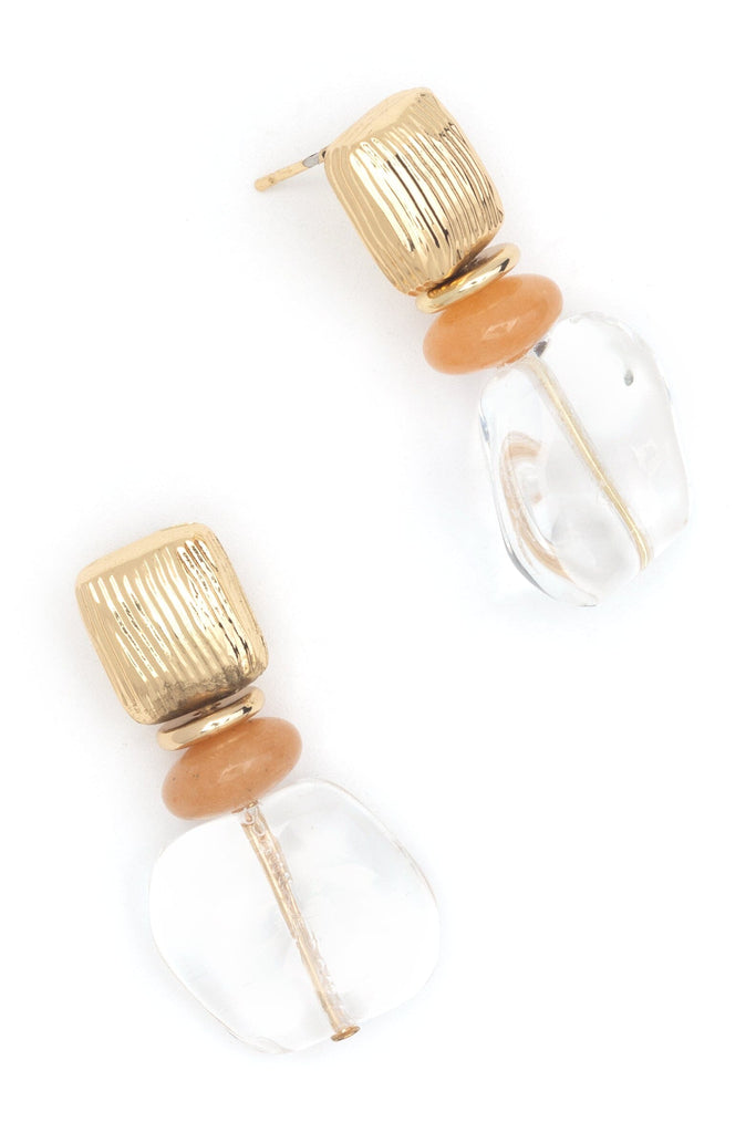 Clear Crystal Mix Drop Earrings - Nakamol