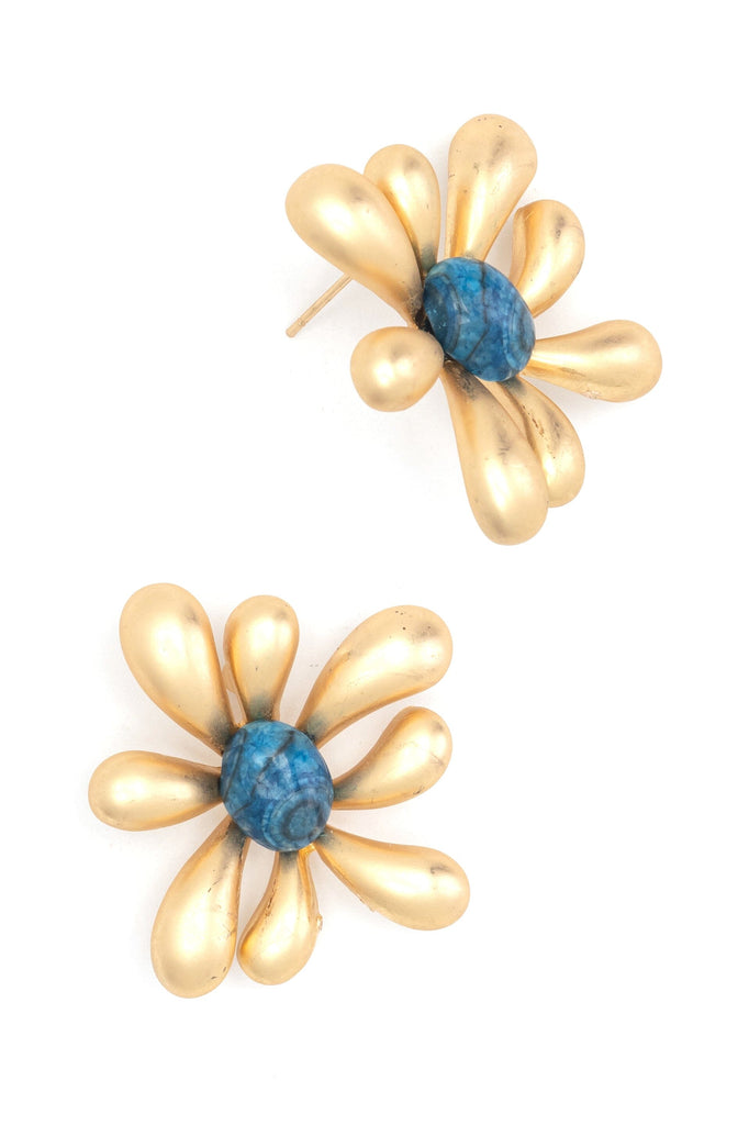 Blue Flora Earrings - Nakamol