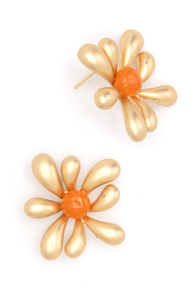 Orange Flora Earrings - Nakamol