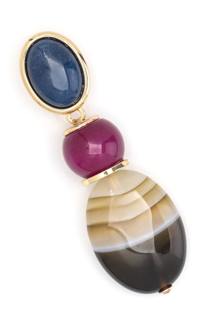 Purple Lunakite Stone Drop Earrings - Nakamol