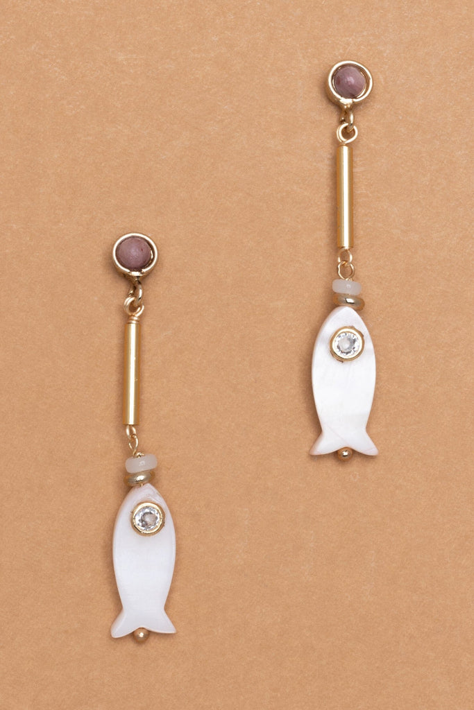Fish Shell Drop Earrings - Nakamol