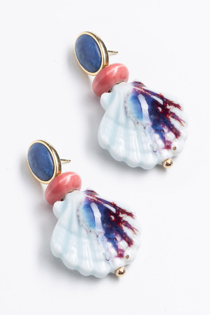 Blue Shell Drop Earrings - Nakamol