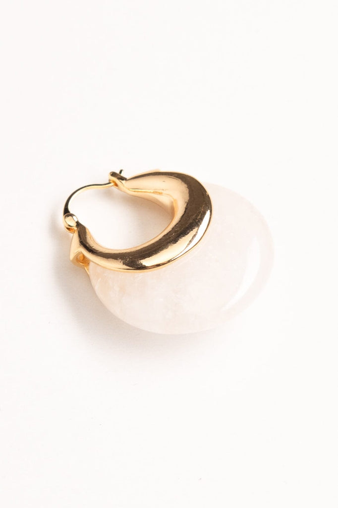 White Crescent Stone Earrings - Nakamol
