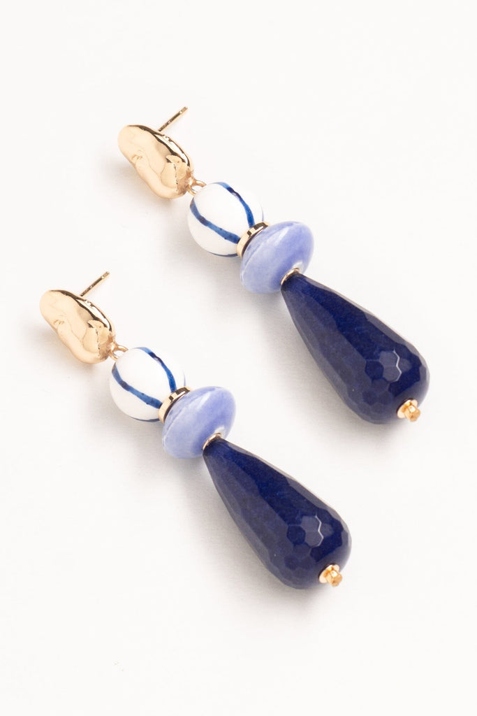 Single Strand Lapis Lazuli Drop Earrings - Nakamol