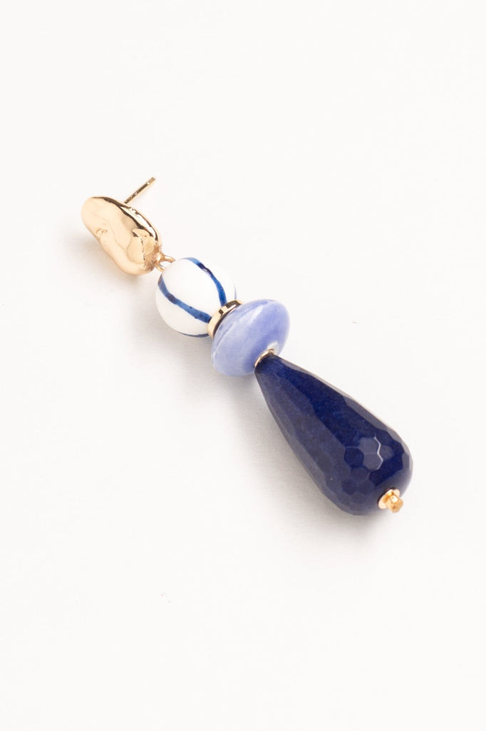 Single Strand Lapis Lazuli Drop Earrings - Nakamol