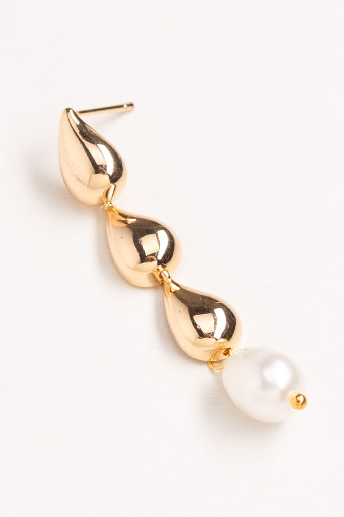 Pearly Gold Drop Earrings - Nakamol