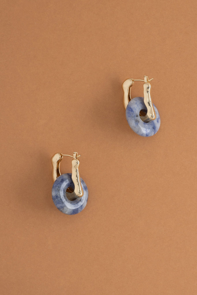 Sodalite Disc Earrings - Nakamol