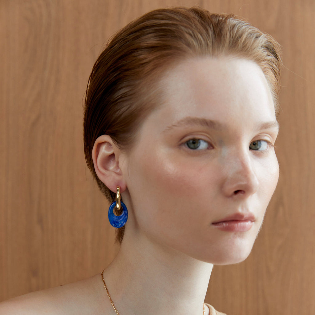 Lapis Lazuli Disc Earrings - Nakamol