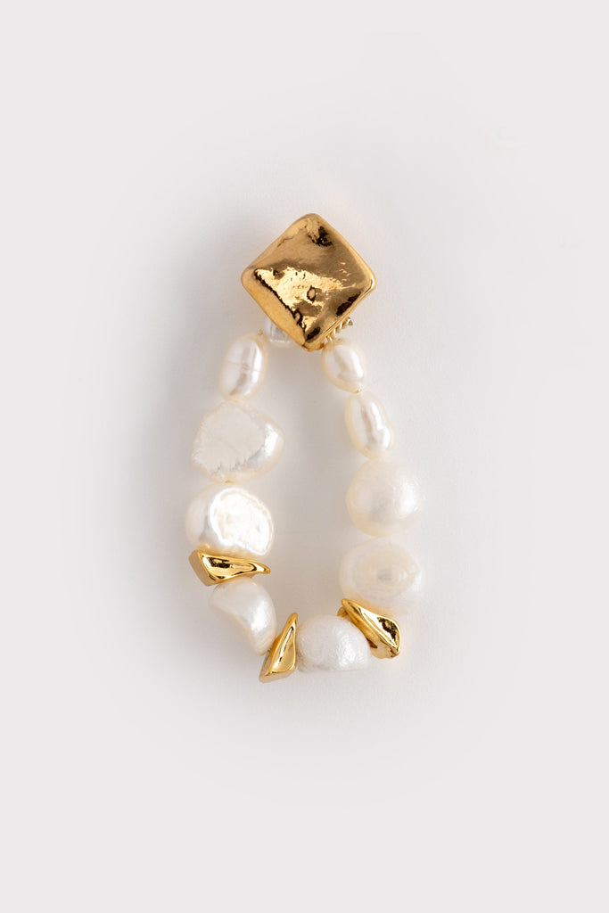 White Pearl Teardrop Earrings - Nakamol