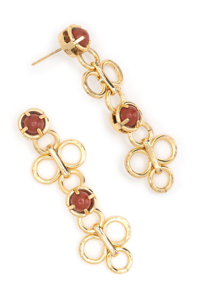 Brown Gold Filigree Earrings - Nakamol